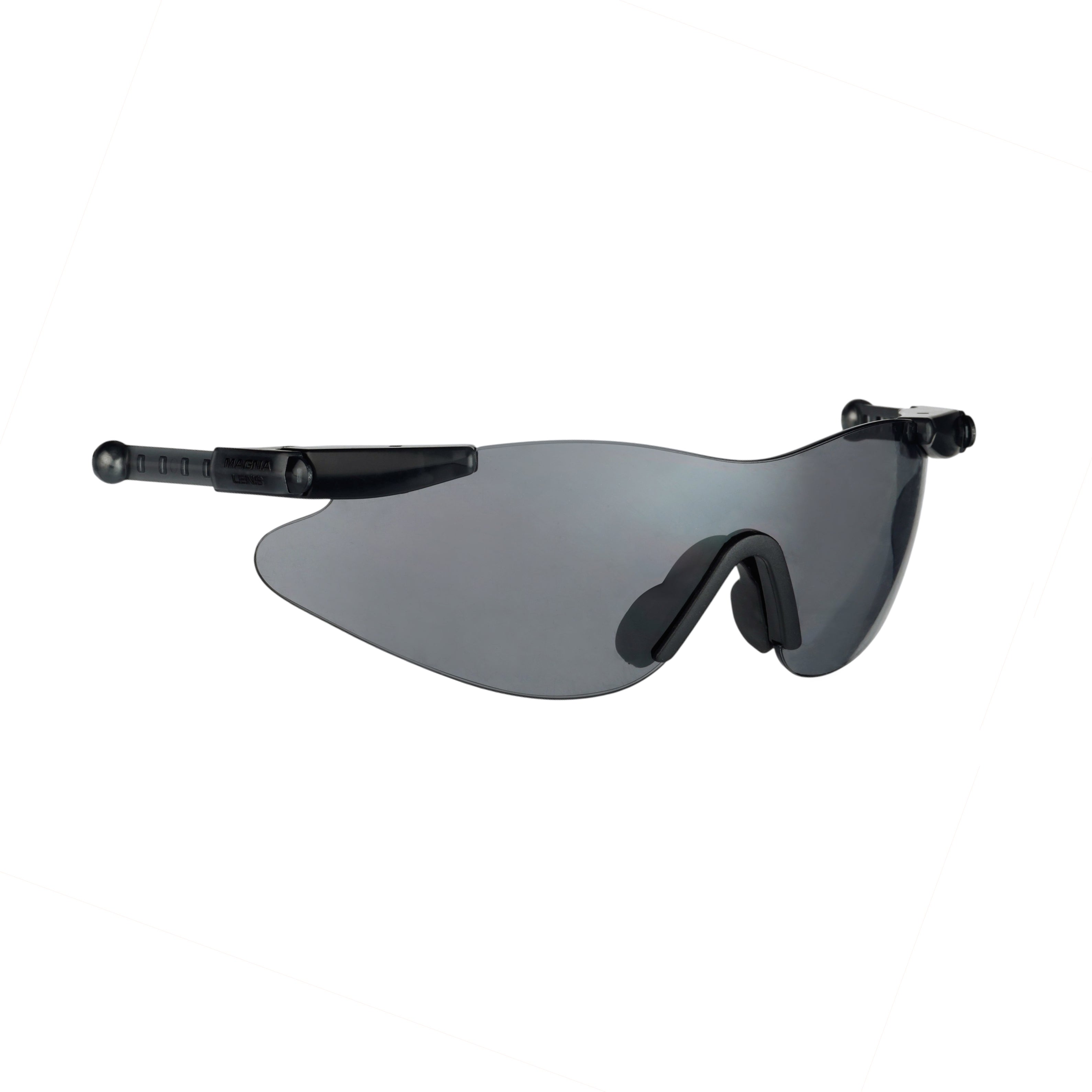 Magna Lens® ComfortSafe® Industrial Safety Glasses Connects Directly to Earmuffs - Grey Lens
