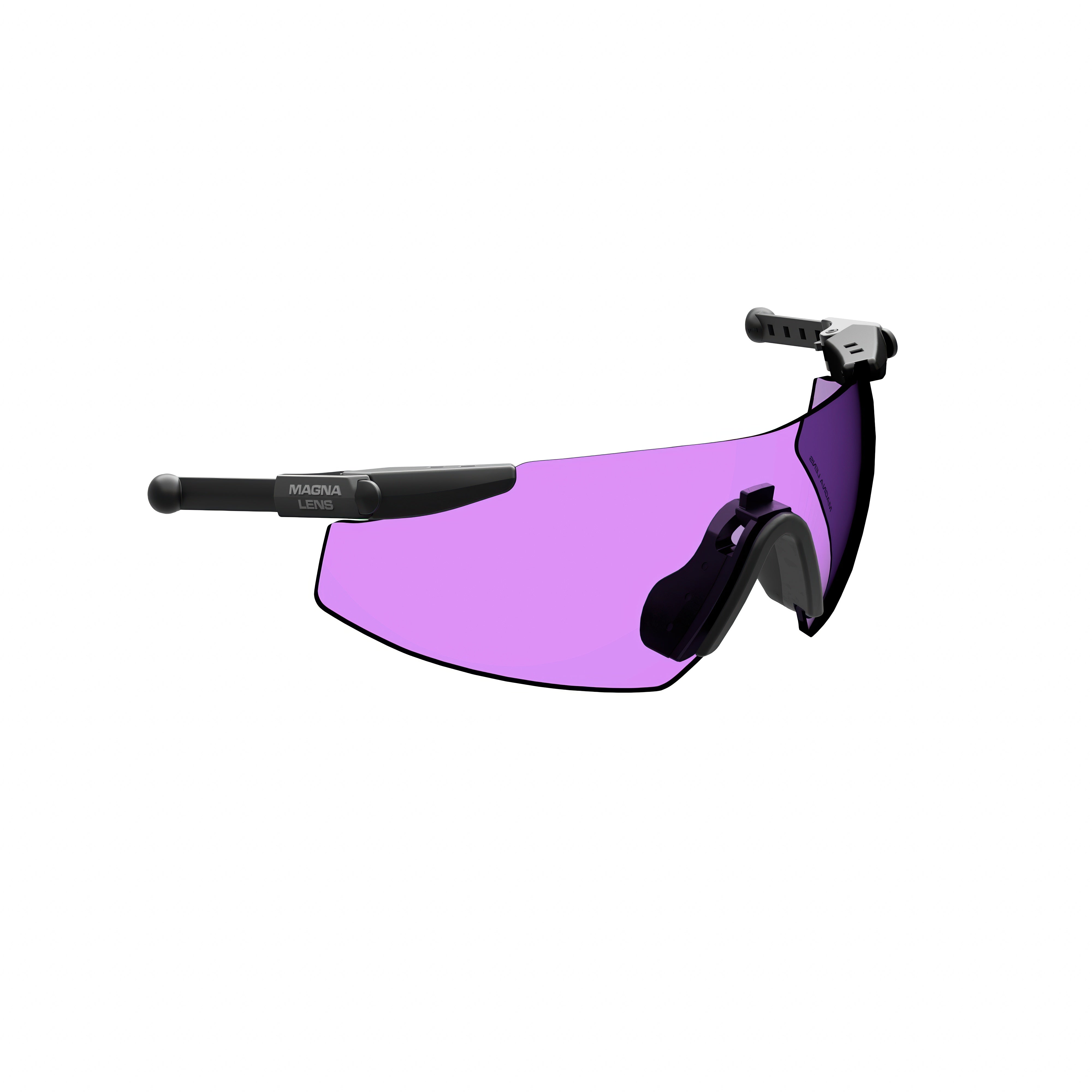 ML Pro Shooting Glasses with purple lens designed for improved orange target visibility against green backgrounds