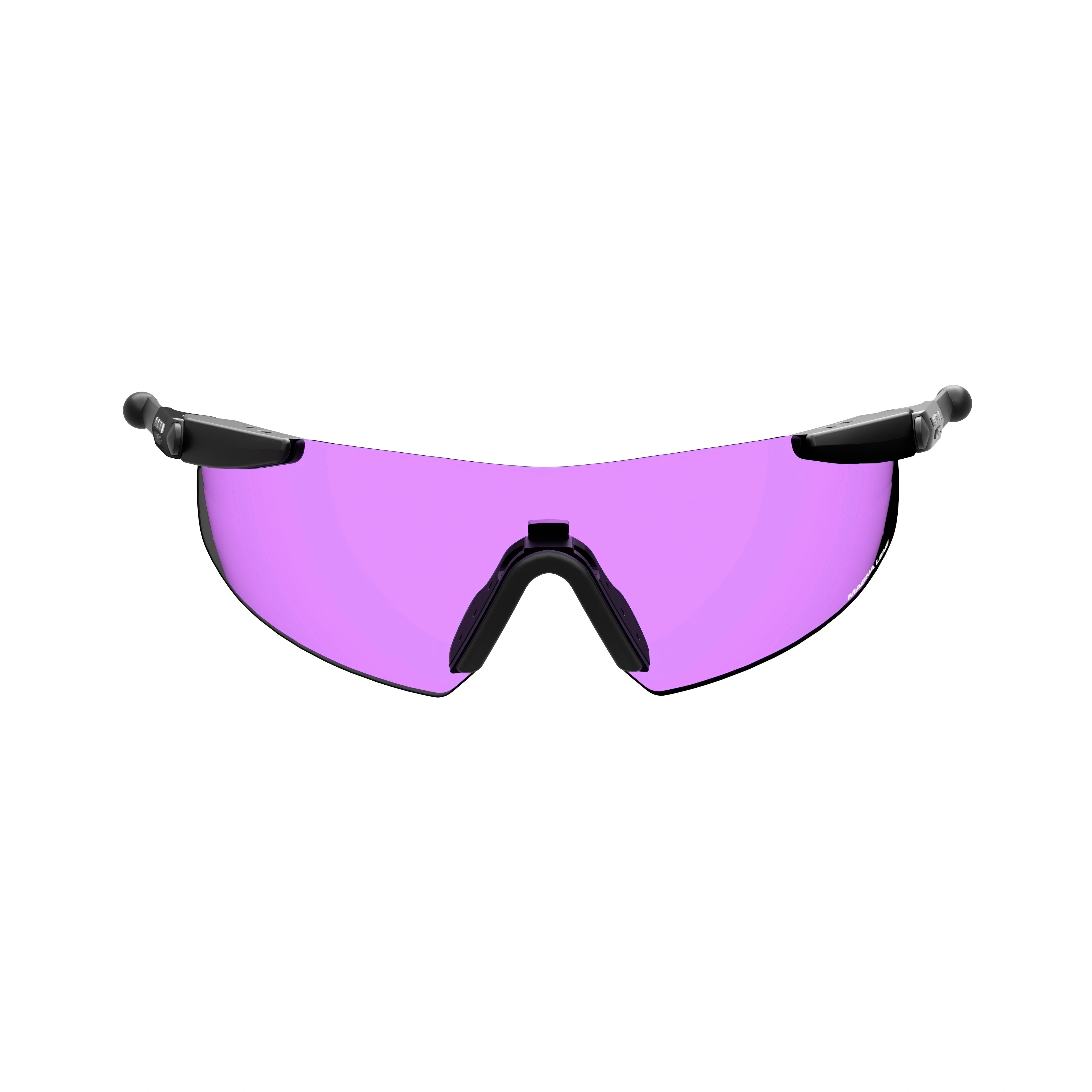 ML Pro Shooting Glasses with purple lens designed for improved orange target visibility against green backgrounds - Front View