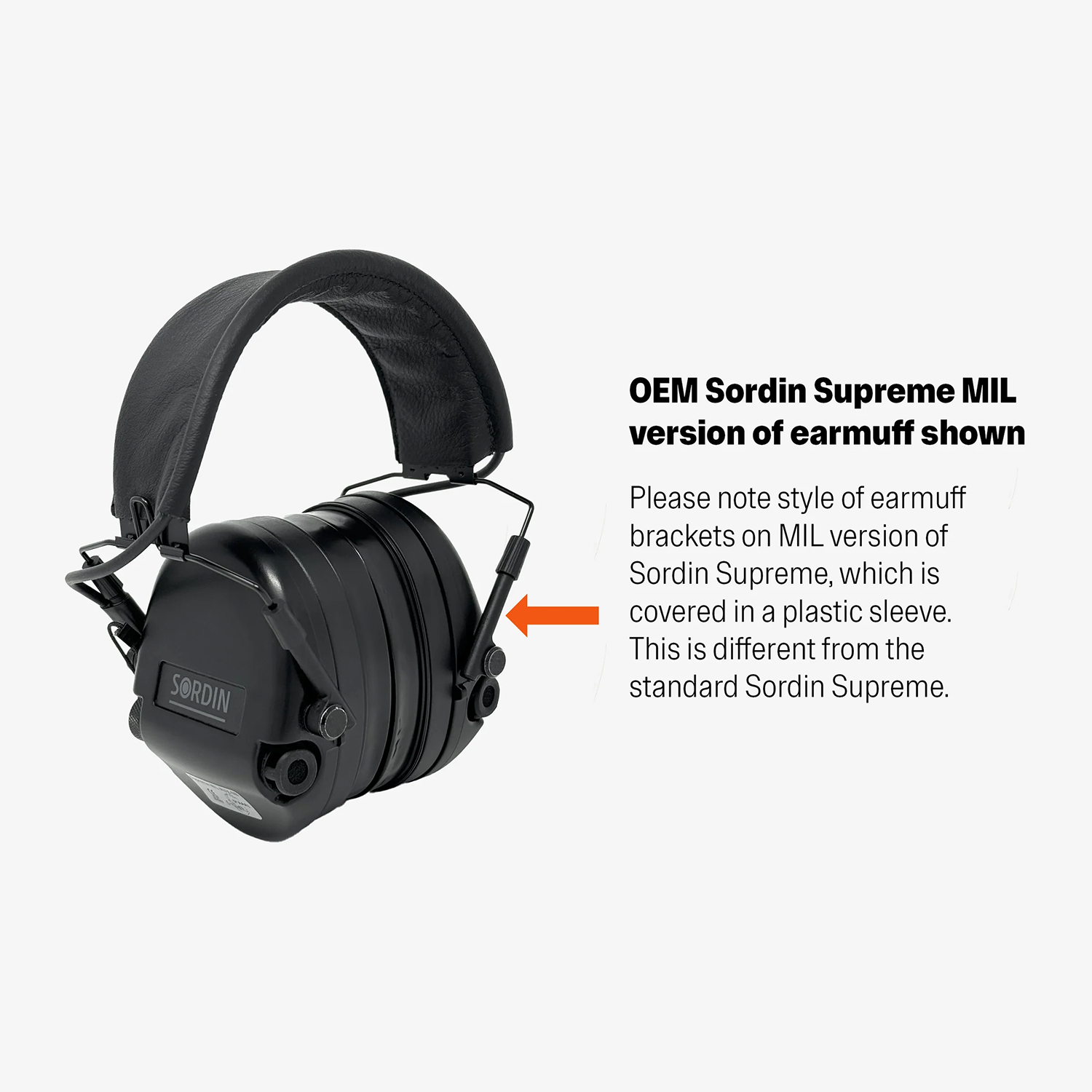 Sordin MIL Magnetic Earmuff Adapters Installed with Description