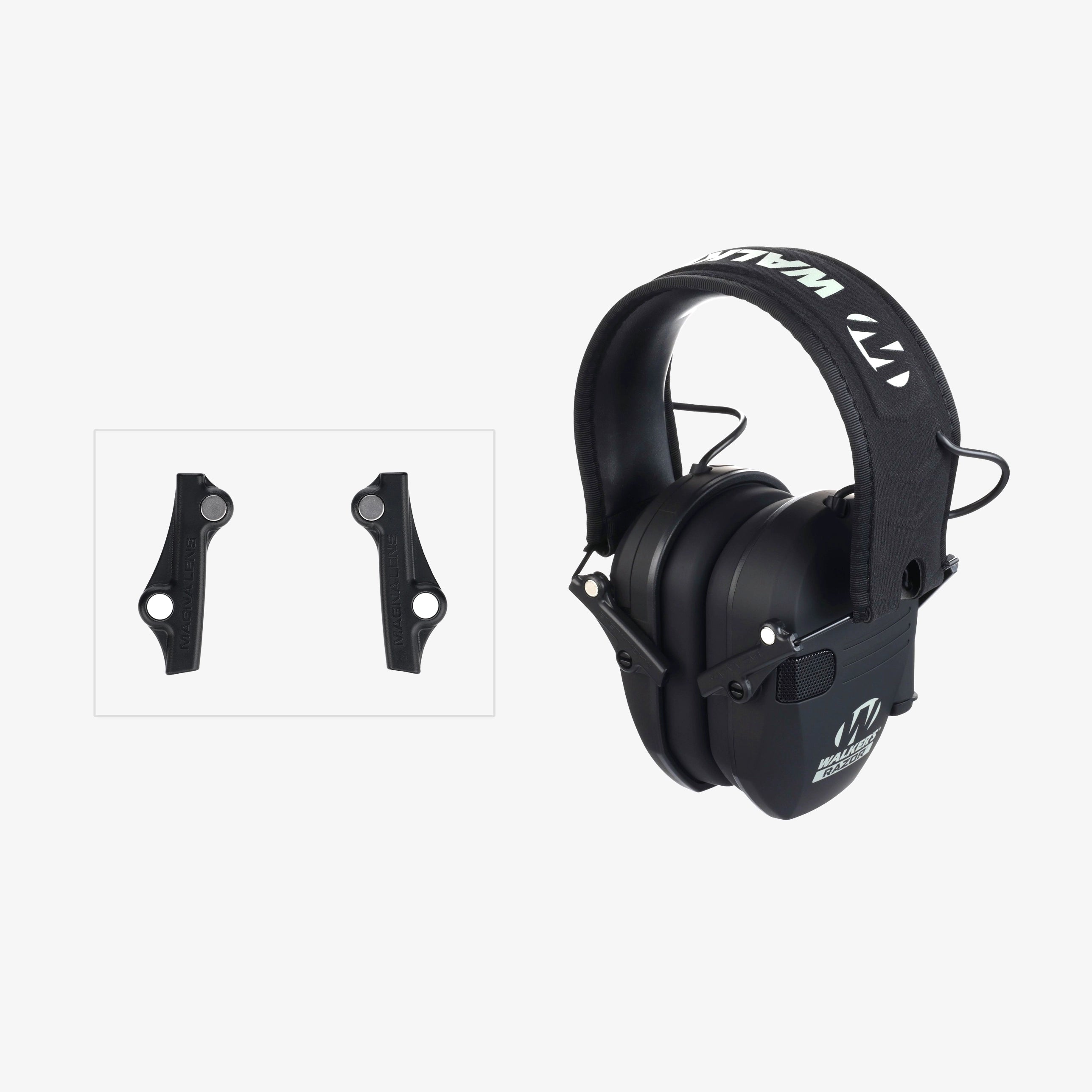 Magna Lens® Magnetic Earmuff Adapter Kit for Walker's® Earmuffs (adds a magnetic connection to Walker's® earmuffs)